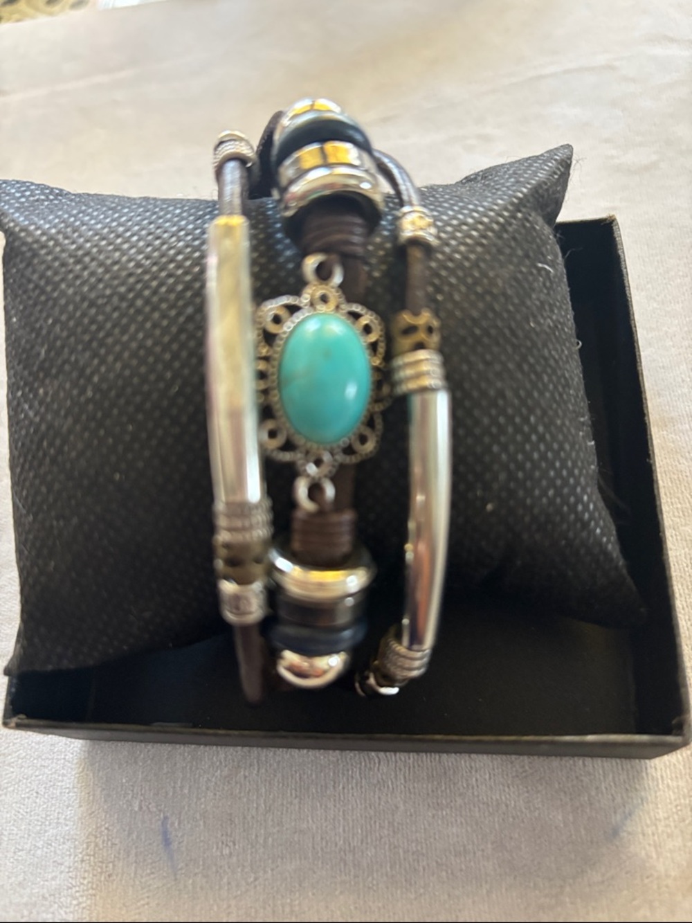 Turquoise Stone Multi-Strand Women’s Bracelet